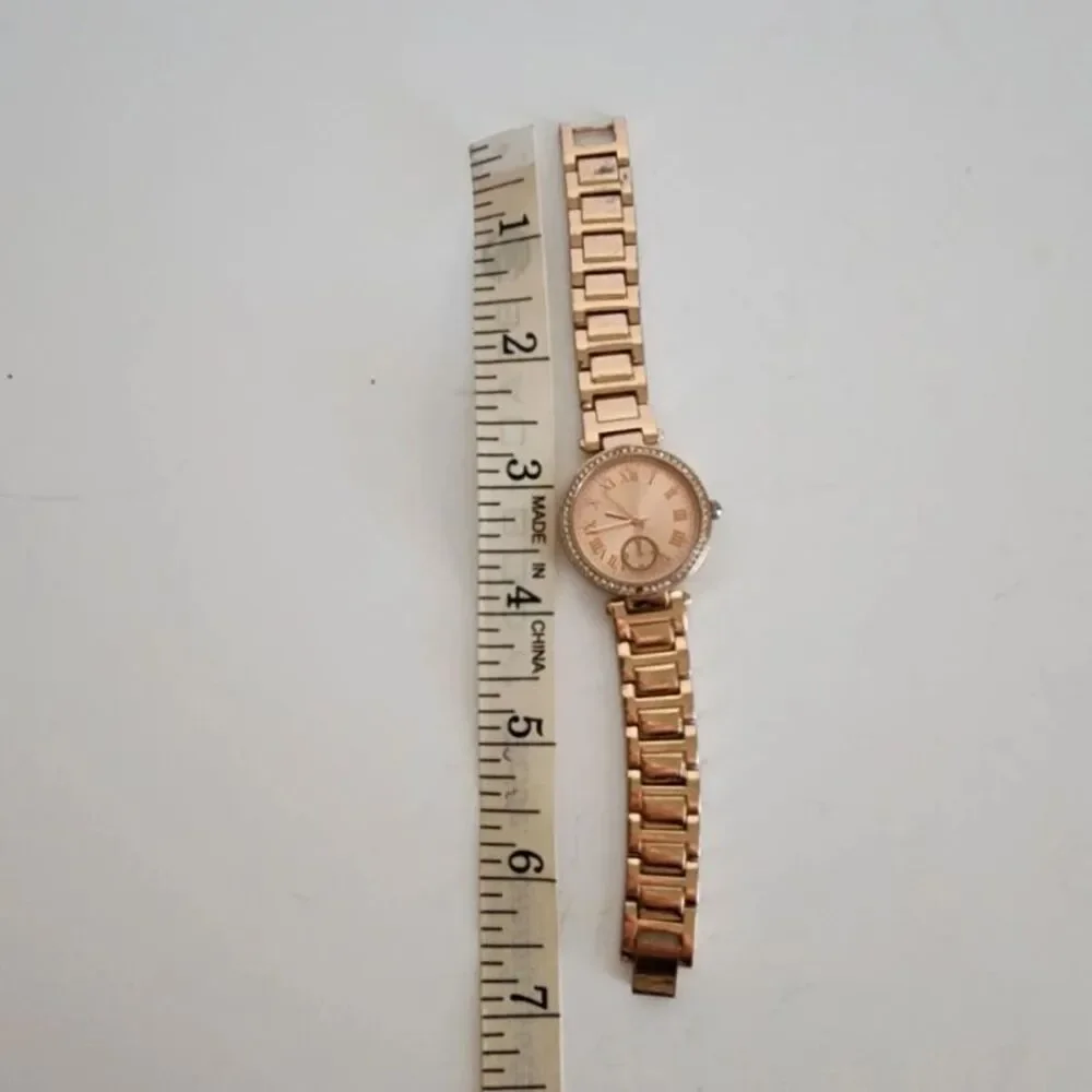 Gold Rose Quartz Analog Crystal Watch *flaw